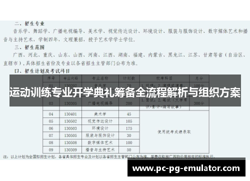 运动训练专业开学典礼筹备全流程解析与组织方案